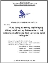 Xây dựng hệ thống tuyển dụng thông minh với sự hỗ trợ của trí tuệ nhân tạo (AI) trong lĩnh vực công nghệ thông tin  : Báo cáo nghiệm thu đề tài 