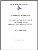 Tối ưu bộ giải mã kiểm tra chẵn lẻ mật độ thấp (LDPC) trong hệ thống thông tin liên lạc  : Báo cáo nghiệm thu đề tài 