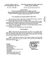 Quyết định về việc ban hành danh mục các vật phẩm nguy hiểm cấm mang theo người, hành lý lên tàu bay và danh mục vật phẩm là hàng nguy hiểm được phép mang theo người , hành lý lên tàu bay 