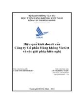 Hiệu quả kinh doanh của công ty cổ phần hàng không Vietjet và các giải pháp kiến nghị