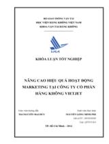 Nâng cao hiệu quả hoạt động marketing tại công ty cổ phần hàng không Vietjet