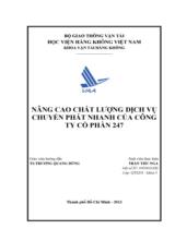 Nâng cao chất lượng dịch vụ chuyển phát nhanh của công ty cổ phần 247
