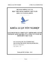 Giải pháp hoàn thiện quy trình điều hành tour du lịch nội địa của công ty CP DV DL điểm đến Việt Nam