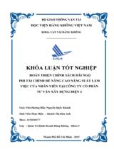 Hoàn thiện chính sách đãi ngộ phi tài chính để nâng cao năng suất làm việc của nhân viên tại công ty cổ phần tư vấn xây dựng điện 3