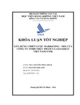 Xây dựng chiến lược marketing - mix của công ty TNHH thực phẩm và giải khát Việt Nam (VFB) 