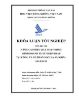 Nâng cao hiệu quả hoạt động kinh doanh xuất nhập khẩu tại công ty cổ phần may da sài gòn - saleaco