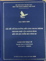 Các yếu tố ảnh hưởng đến lòng trung thành thương hiệu của khách hàng đối với sản phẩm máy tính HP 
