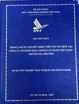 Nâng cao sự gắn kết nhân viên đối với tổ chức tại công ty cổ phần hàng không lữ hành Việt Nam - Vietravel Airlines 