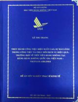 Thực hành công việc hiệu suất cao, sự hài lòng trong công việc và phục hồi dịch vụ hiệu quả: Trường hợp về tiếp viên hàng không tại hãng hàng không quốc gia Việt Nam - Vietnam Airlines 