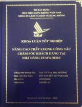 Nâng cao chất lượng công tác chăm sóc khách hàng tại nhà hàng Zumwhere 